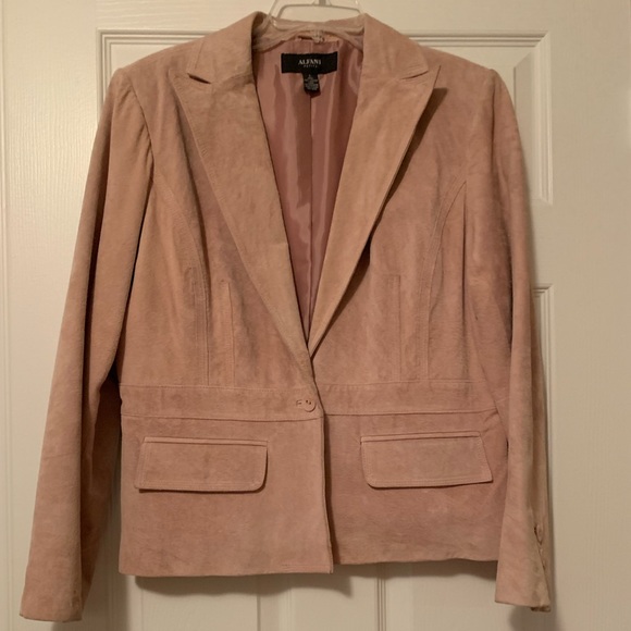 Suede Jacket in pale neutral rose colour. - Picture 1 of 3